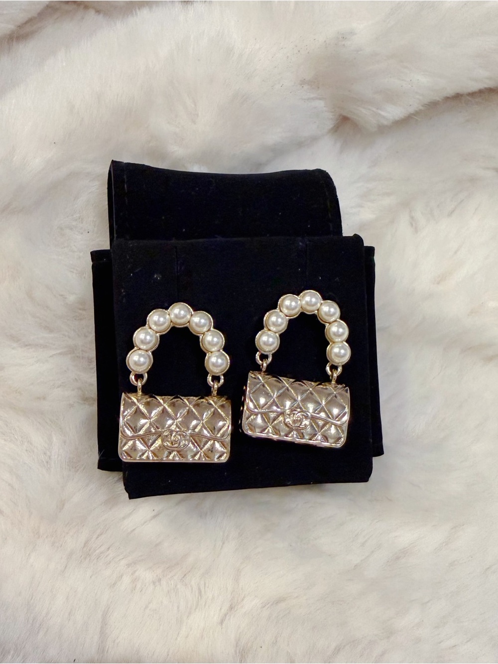 Chanel Quilted Classic Flap Bag Earrings